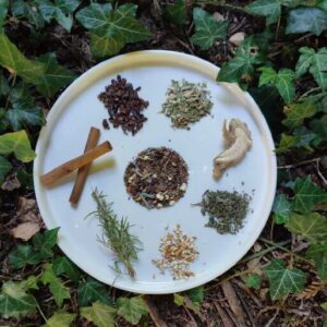 Grué de cacao pour infusion : Maté, romarin, orange, menthe poivrée, gingembre, cannelle et citronnelle - 100g