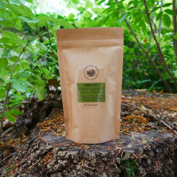 Poudre de cacao cru pour boisson : Sucre de canne complet, caroube, protéines de graines de courge, cannelle, gingembre et fenouil - 150g – Image 2